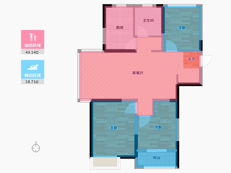 江苏省-泰州市-汇鸿・香榭湾-77.32-户型库-动静分区