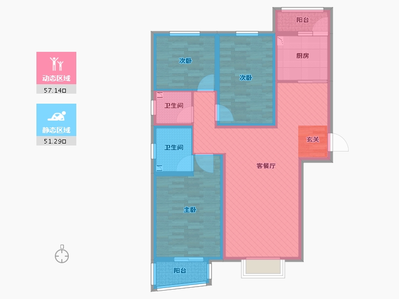 河北省-衡水市-和平嘉园-95.00-户型库-动静分区