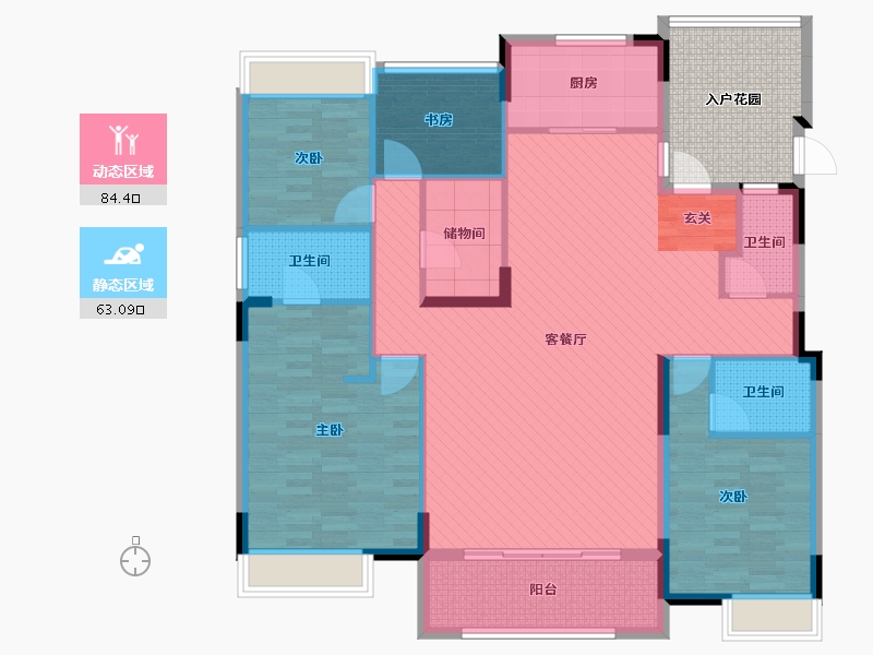 河南省-信阳市-观山悦-143.16-户型库-动静分区