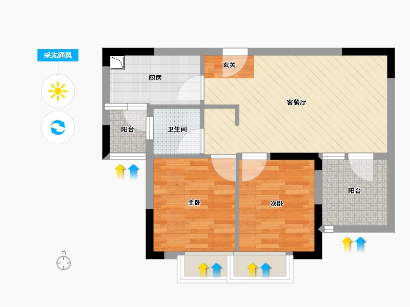 湖北省-武汉市-新城璟汇-53.24-户型库-采光通风