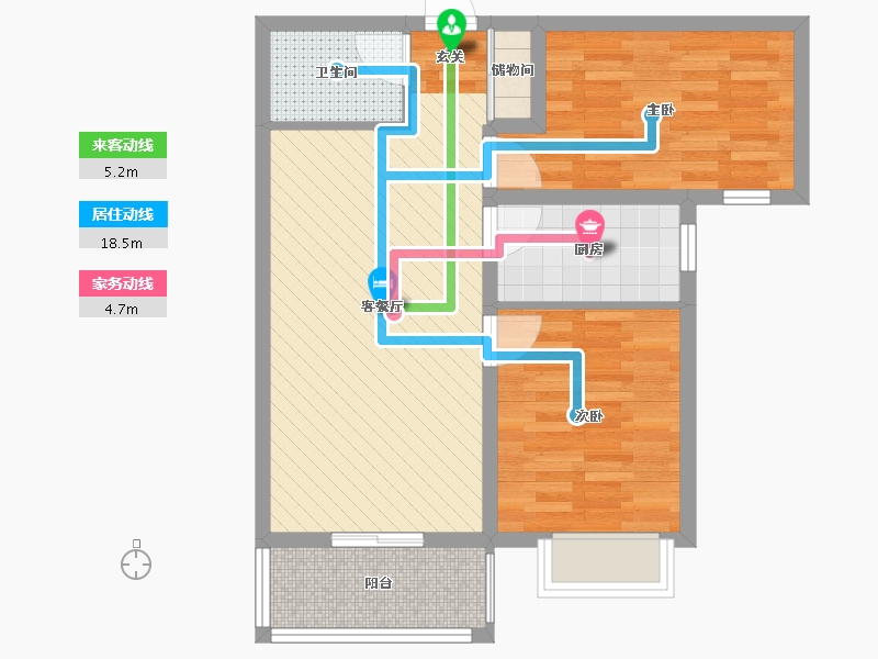 河北省-邢台市-金牛阳光苑-63.39-户型库-动静线