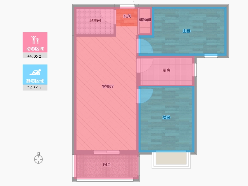 河北省-邢台市-金牛阳光苑-63.39-户型库-动静分区