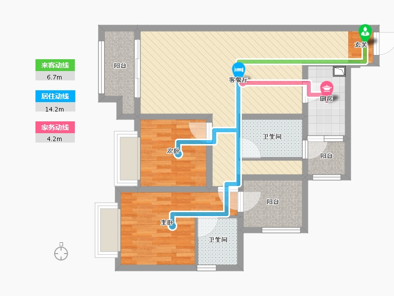 重庆-重庆市-保利观塘-73.24-户型库-动静线