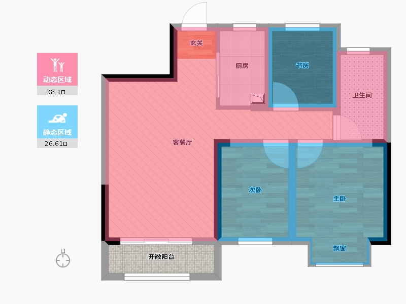 河南省-郑州市-龙湖锦艺城-58.99-户型库-动静分区