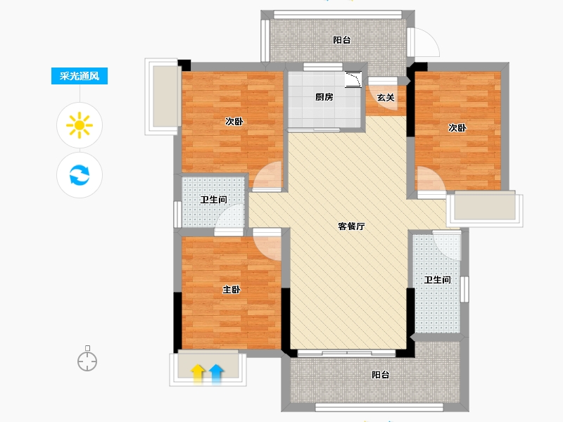 广东省-云浮市-广兴新城-79.58-户型库-采光通风