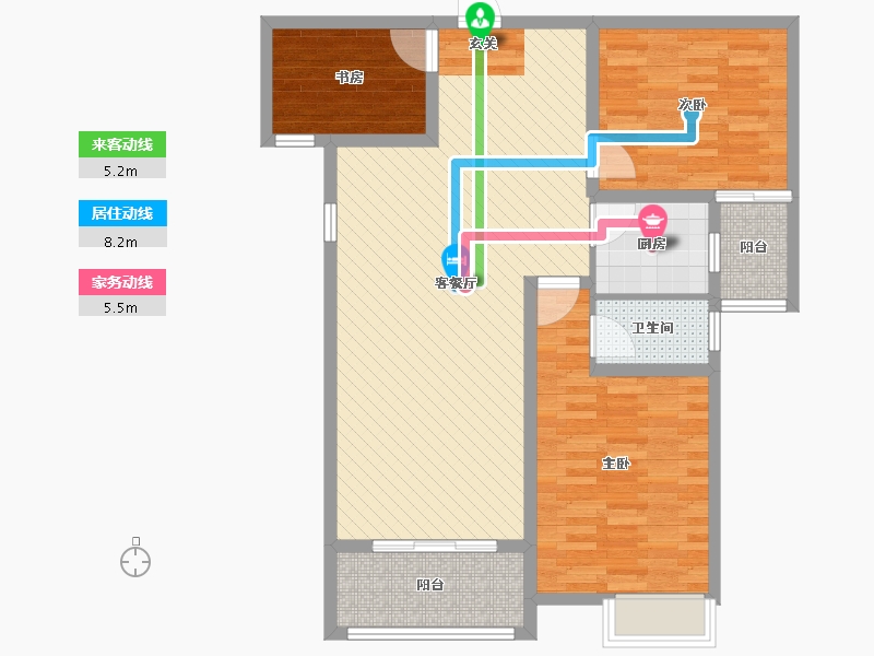 河南省-商丘市-鸿山美景小区-92.00-户型库-动静线