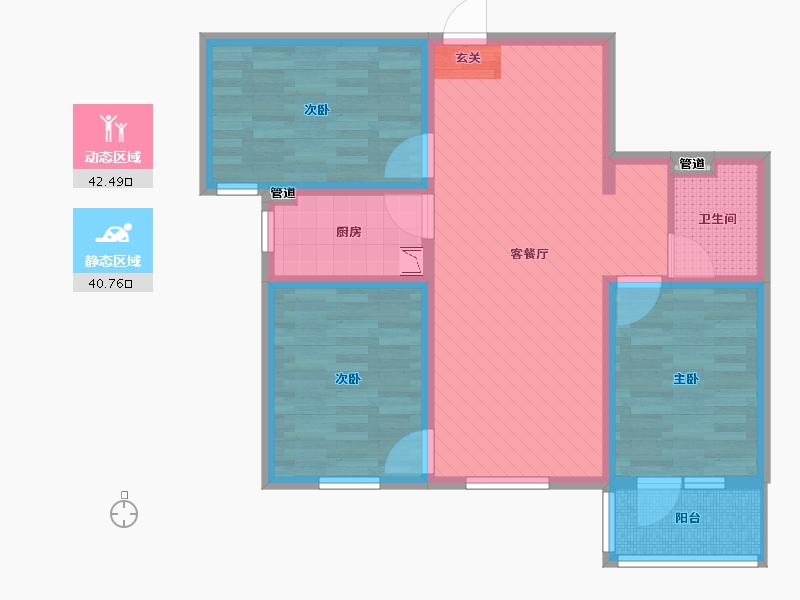 河北省-石家庄市-公园城-72.54-户型库-动静分区