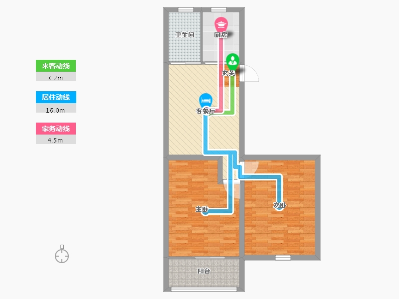 江苏省-苏州市-梅花新村-65.61-户型库-动静线