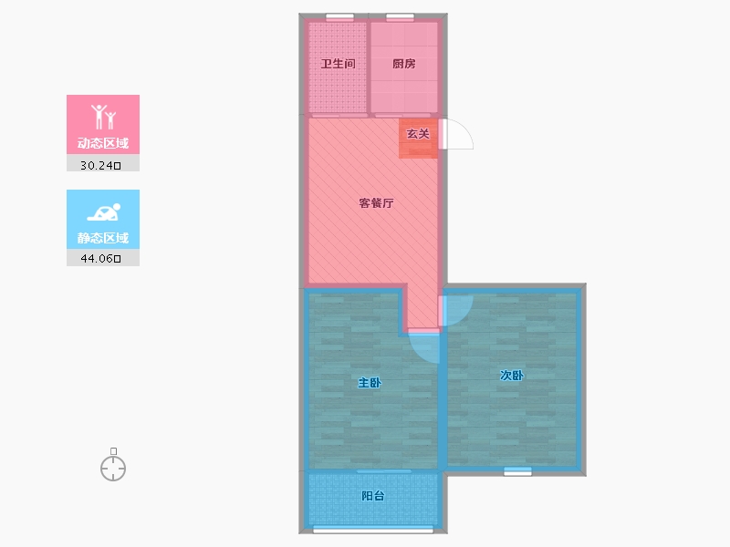 江苏省-苏州市-梅花新村-65.61-户型库-动静分区