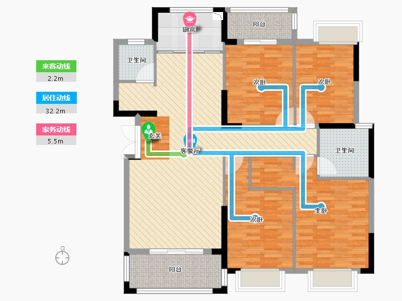 湖南省-岳阳市-御公馆-117.56-户型库-动静线