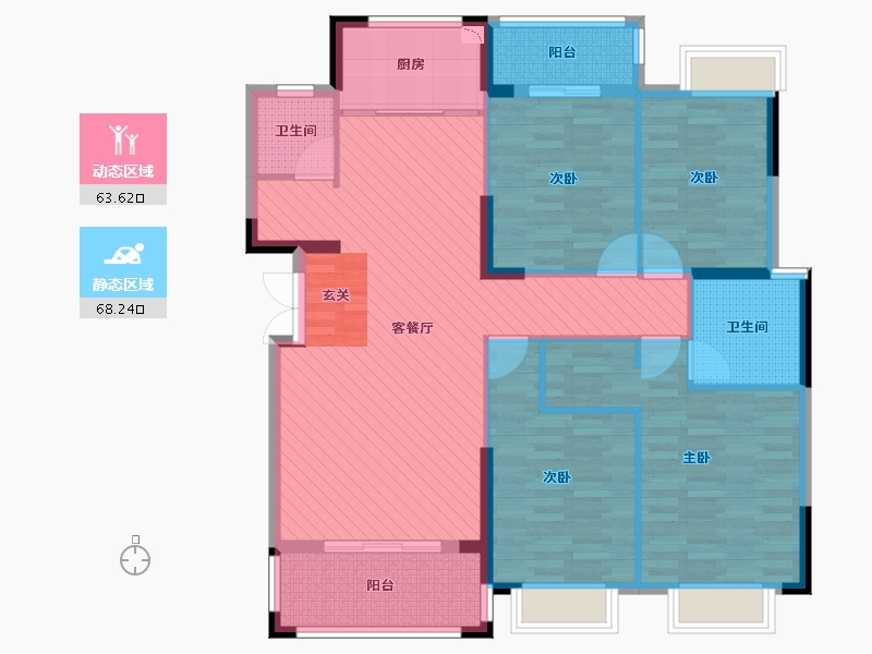 湖南省-岳阳市-御公馆-117.56-户型库-动静分区