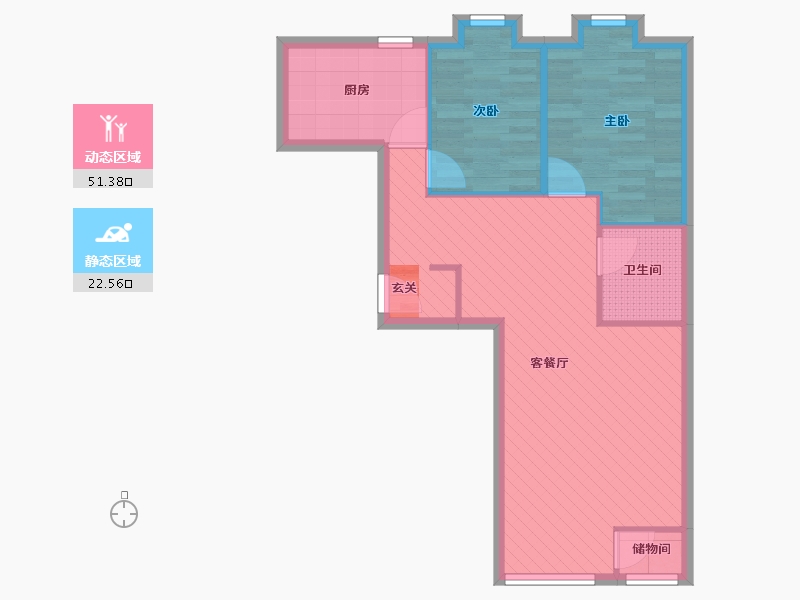 北京-北京市-万年花城-3期-66.06-户型库-动静分区