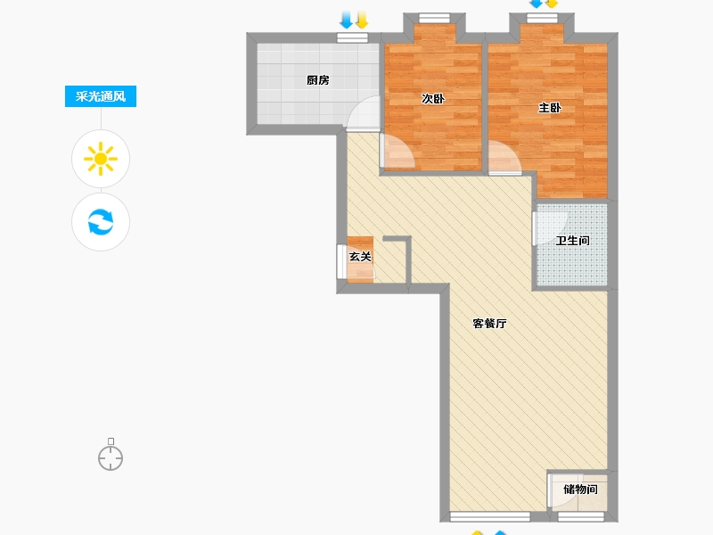 北京-北京市-万年花城-3期-66.06-户型库-采光通风