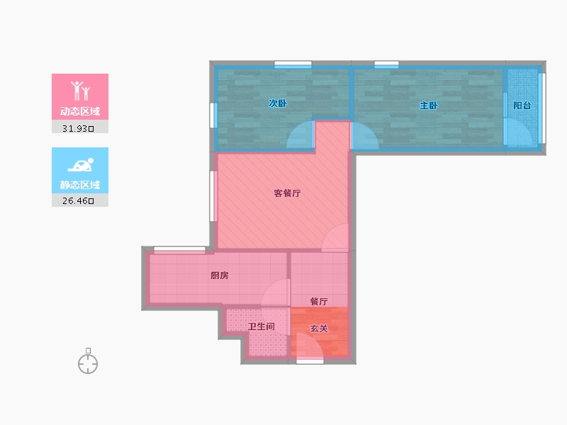 北京-北京市-双榆树南里二区-51.00-户型库-动静分区