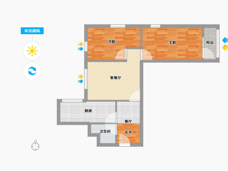 北京-北京市-双榆树南里二区-51.00-户型库-采光通风