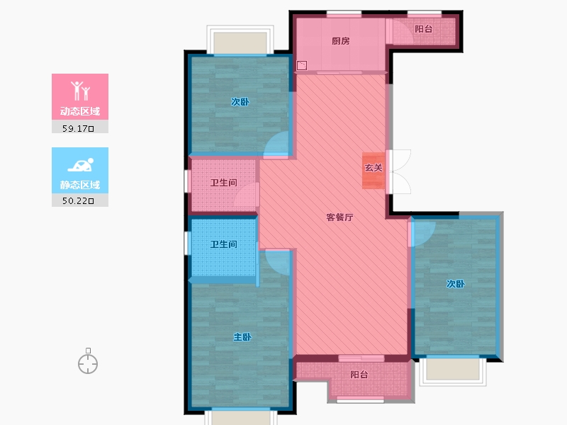 山东省-济宁市-瑞马名门-95.97-户型库-动静分区