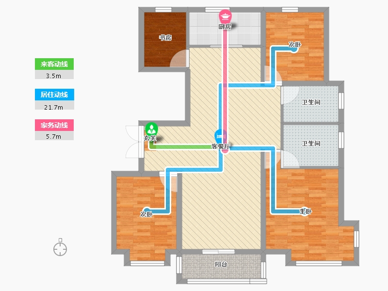 陕西省-榆林市-和顺嘉苑-102.09-户型库-动静线