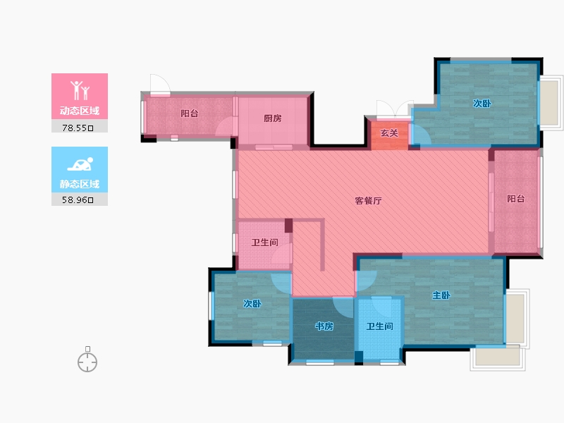 浙江省-杭州市-平安雅苑-121.98-户型库-动静分区