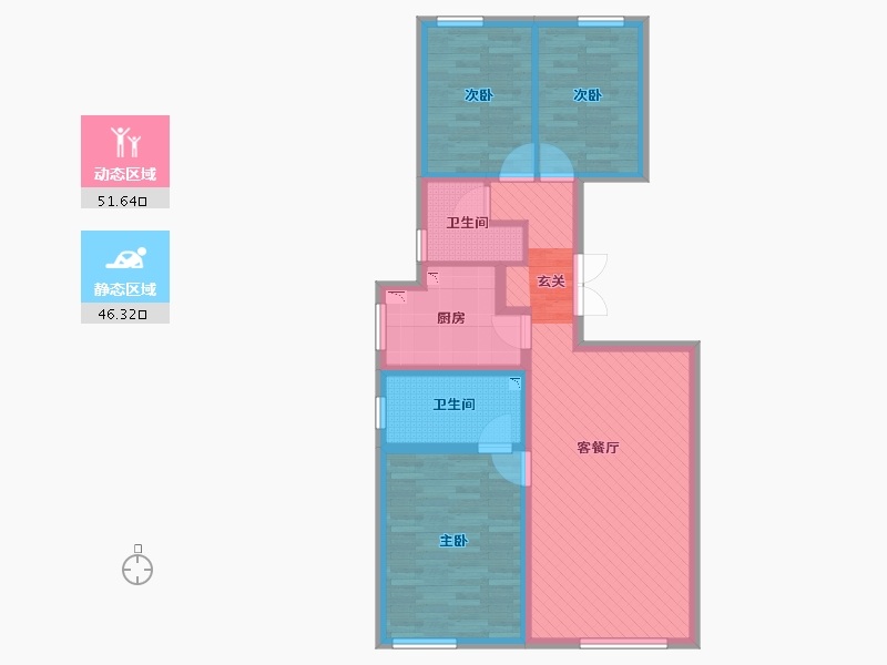 北京-北京市-亿城燕西华府-86.02-户型库-动静分区