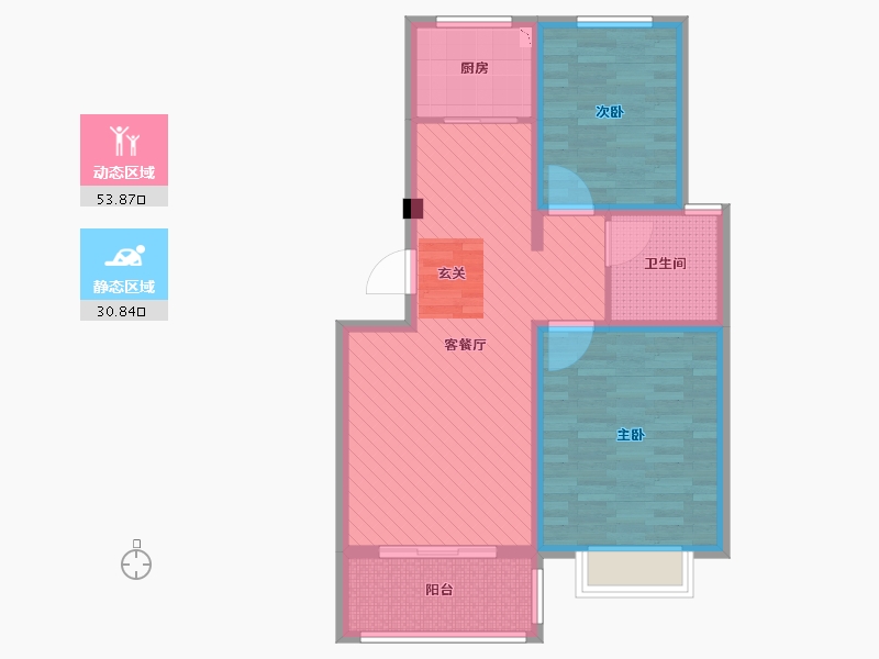 江苏省-淮安市-紫金东郡-74.40-户型库-动静分区