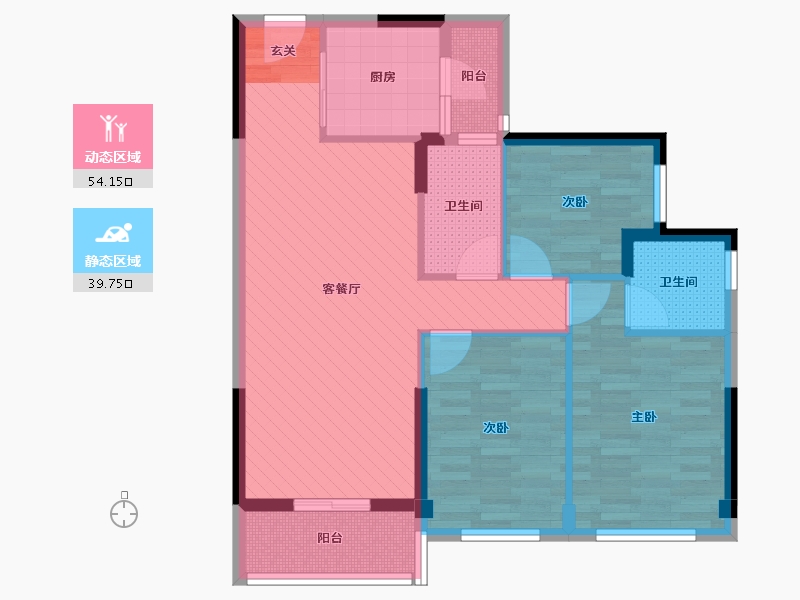 广东省-云浮市-碧桂园雅居乐-82.80-户型库-动静分区