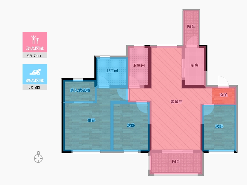 四川省-绵阳市-中央大道-94.52-户型库-动静分区