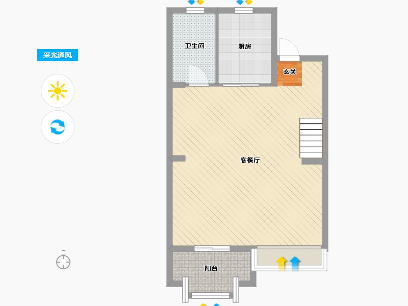 浙江省-杭州市-万科良渚文化村竹径云山-63.78-户型库-采光通风