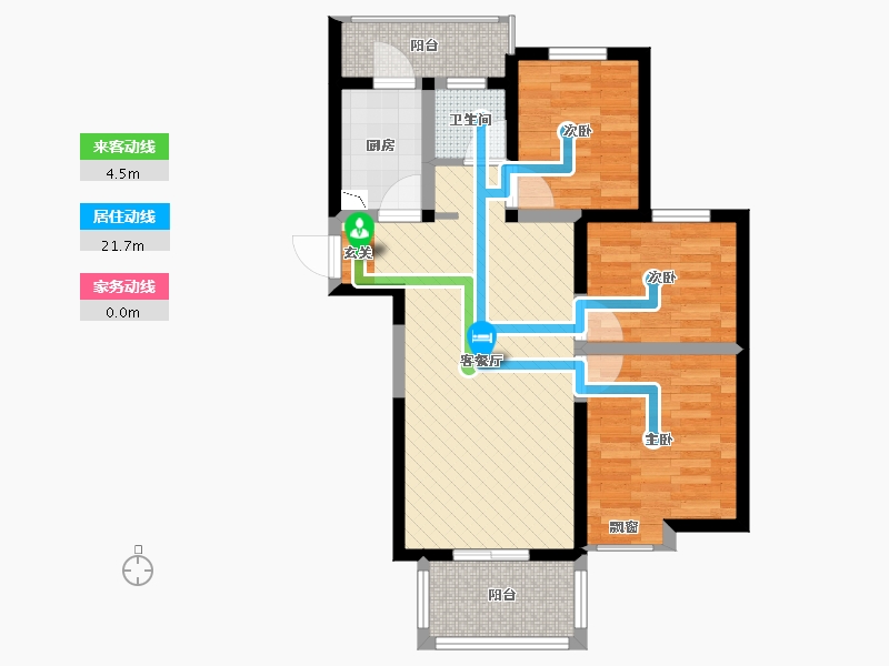 陕西省-西安市-太奥广场-67.03-户型库-动静线