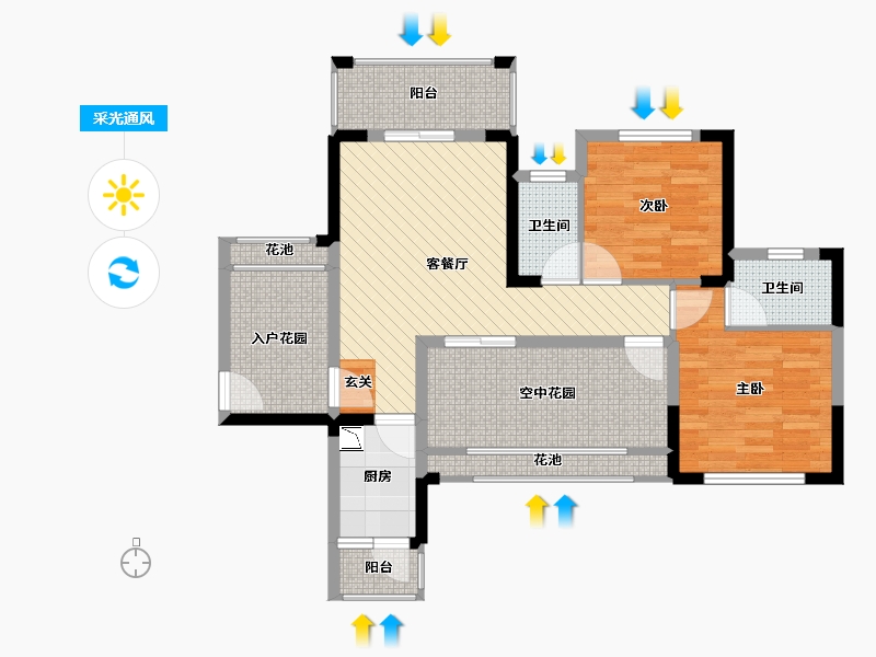 广东省-惠州市-凯南莱弗城-81.94-户型库-采光通风