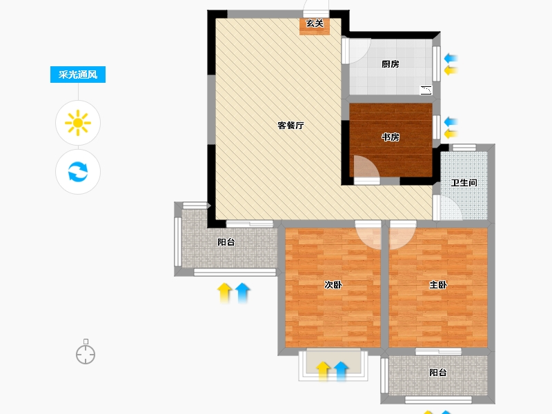 山西省-运城市-铂郡东方-81.30-户型库-采光通风