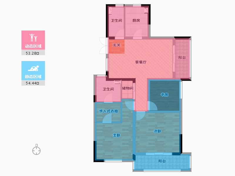 浙江省-绍兴市-嵊州市悦公馆-93.24-户型库-动静分区