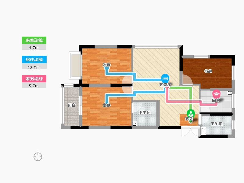 浙江省-嘉兴市-名都佳苑-75.45-户型库-动静线