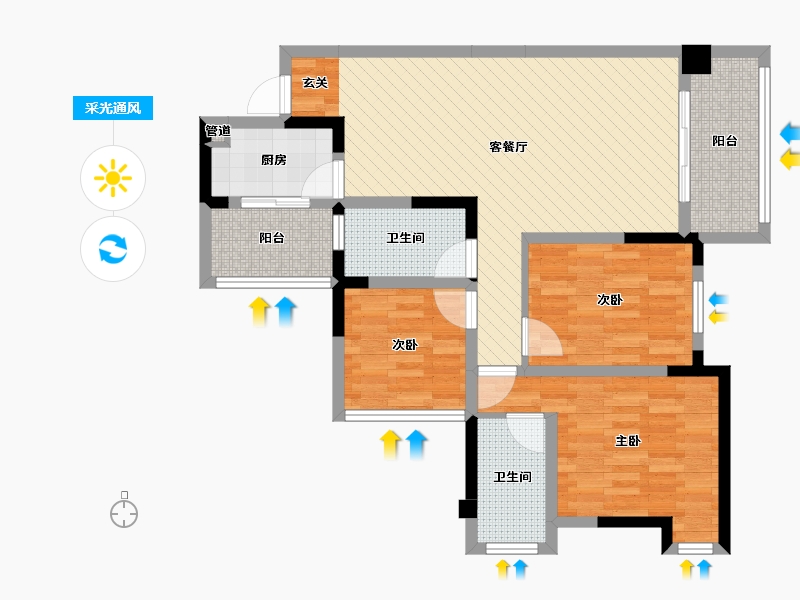 四川省-乐山市-犍为翠湖公园-87.19-户型库-采光通风