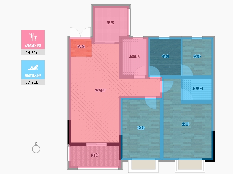 江西省-九江市-丽景湾-96.08-户型库-动静分区