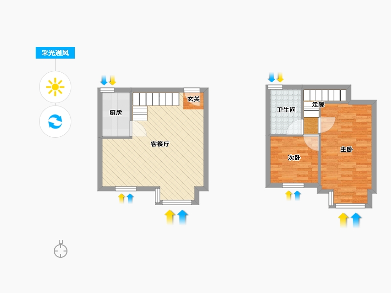 河北省-廊坊市-星河185-58.13-户型库-采光通风