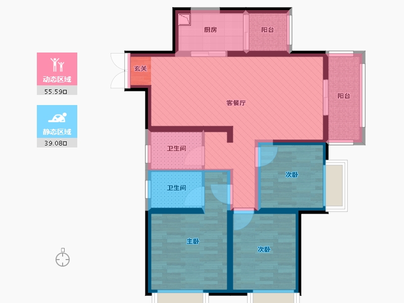 河北省-廊坊市-华夏幸福城润园-81.22-户型库-动静分区