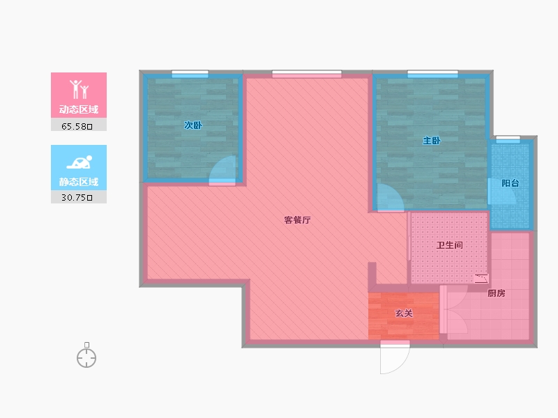 辽宁省-沈阳市-浦江御景湾-86.00-户型库-动静分区