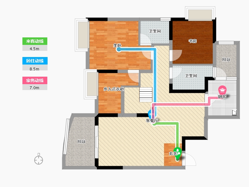 四川省-成都市-川网国际花园一期-101.95-户型库-动静线