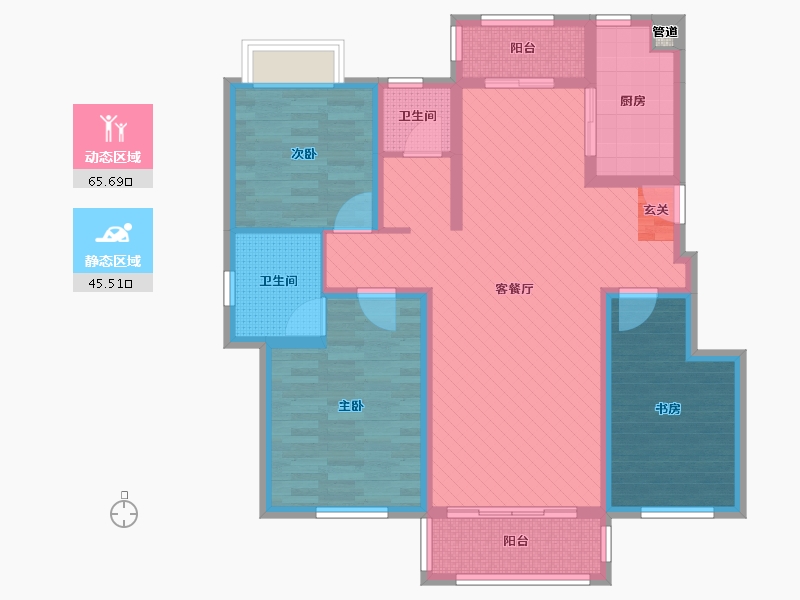 湖南省-娄底市-丰茂新城-96.97-户型库-动静分区