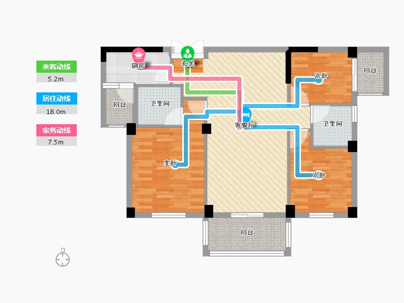 江西省-宜春市-东方星城-85.66-户型库-动静线