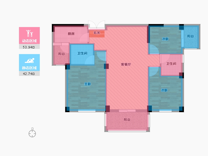 江西省-宜春市-东方星城-85.66-户型库-动静分区