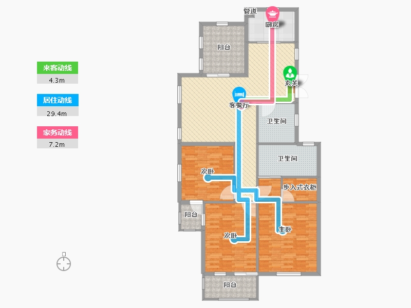 浙江省-绍兴市-信达银郡-124.00-户型库-动静线