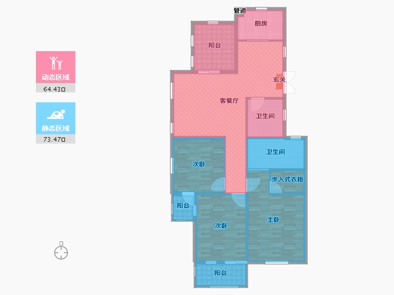 浙江省-绍兴市-信达银郡-124.00-户型库-动静分区