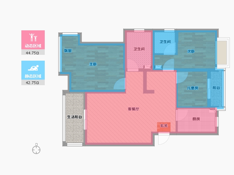 上海-上海市-文景苑-81.19-户型库-动静分区