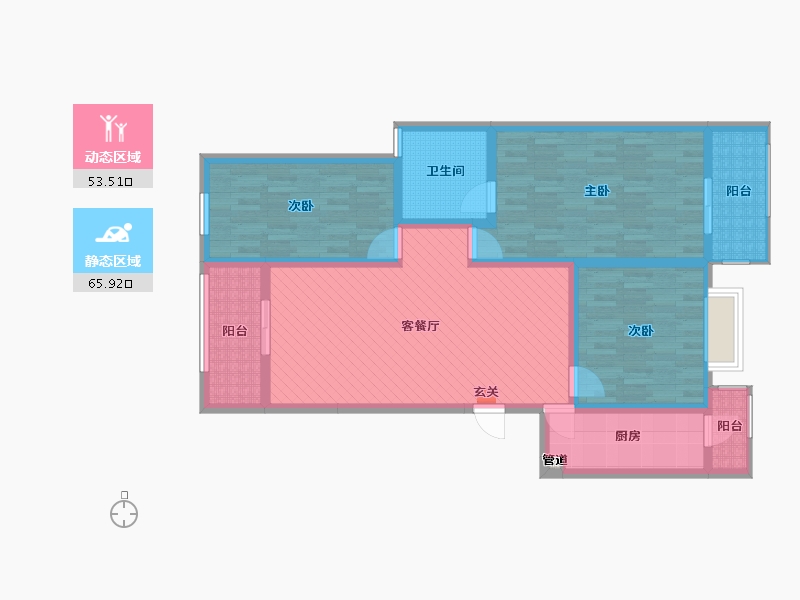 四川省-成都市-四川音乐学院宿舍-1幢-104.80-户型库-动静分区