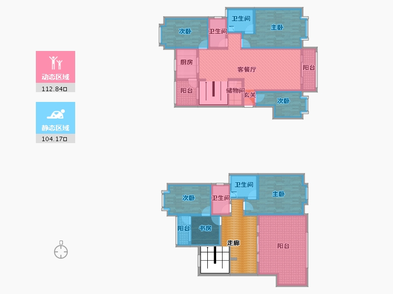 云南省-昆明市-枫林盛景-214.42-户型库-动静分区