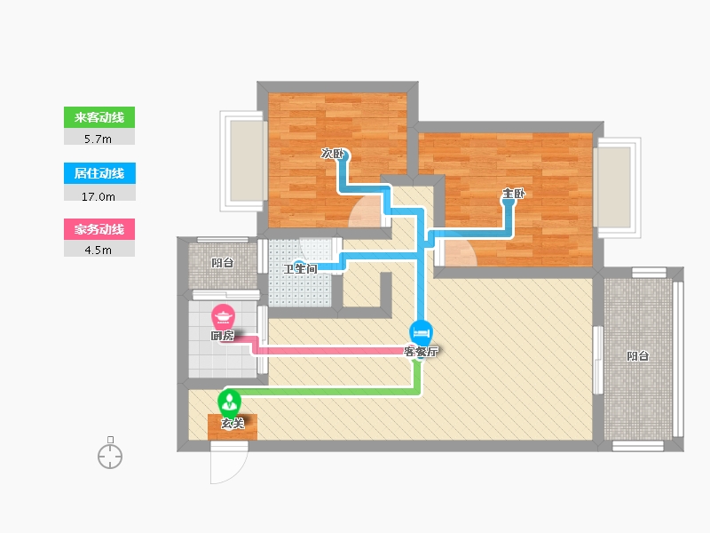 四川省-成都市-德坤竹韵坊-62.26-户型库-动静线