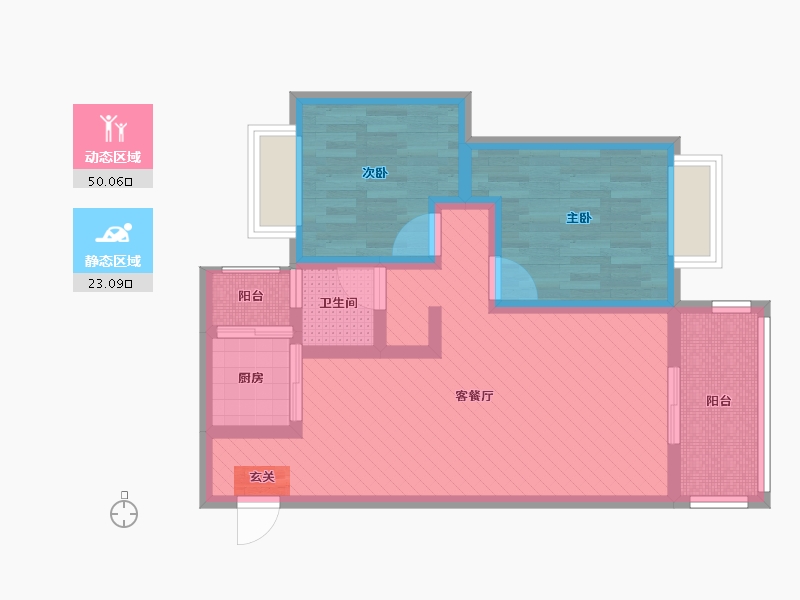 四川省-成都市-德坤竹韵坊-62.26-户型库-动静分区