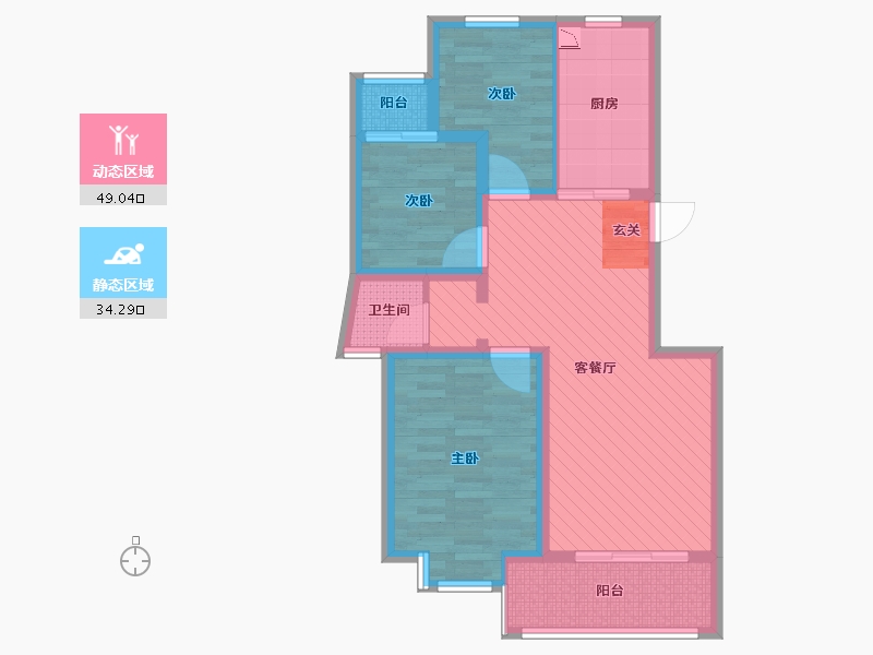 江苏省-南京市-四季阳光花园-71.72-户型库-动静分区