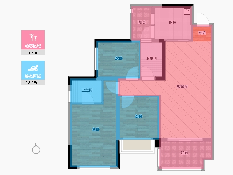 四川省-乐山市-中心城-80.00-户型库-动静分区